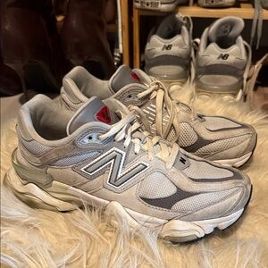 New Balance Gray and Red Athletic Shoes